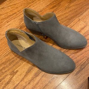 Grey suede bootie